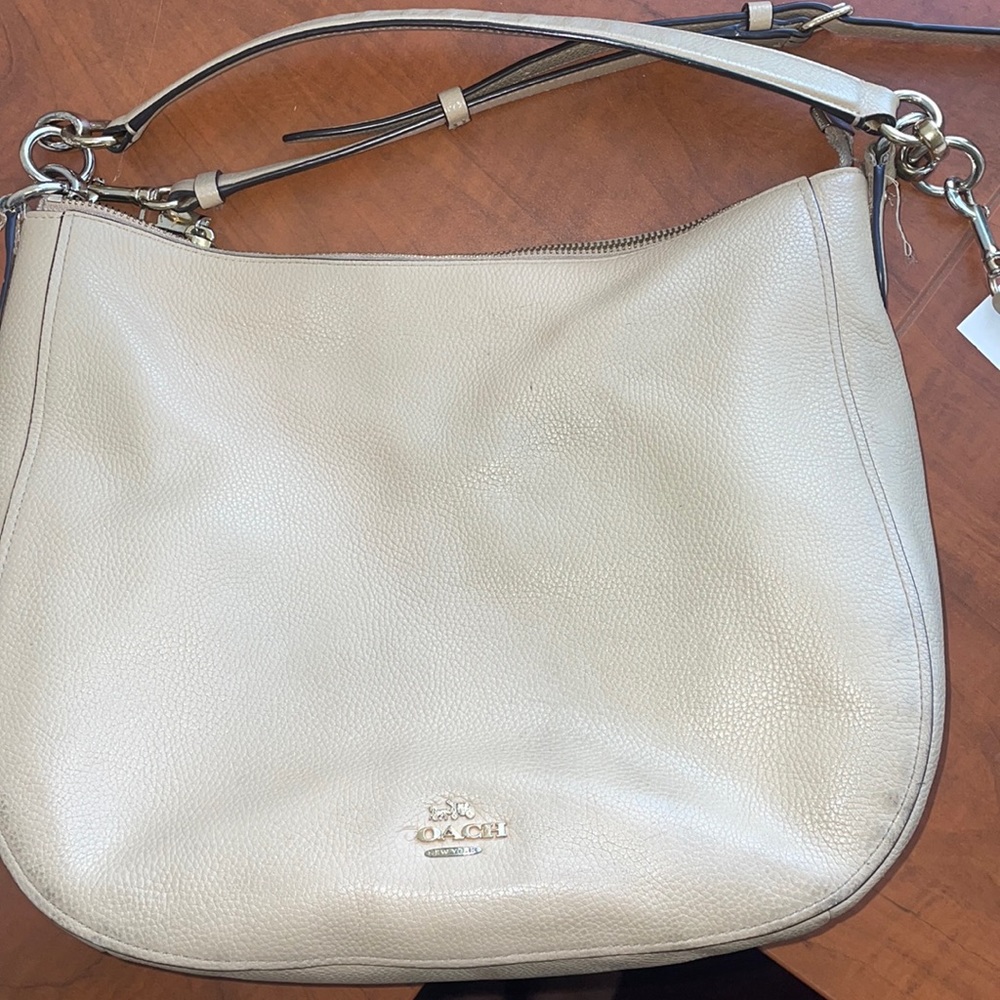 Authentic Coach Beige Leather Purse